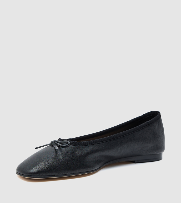 Bow Detail Square Toe Ballerinas
