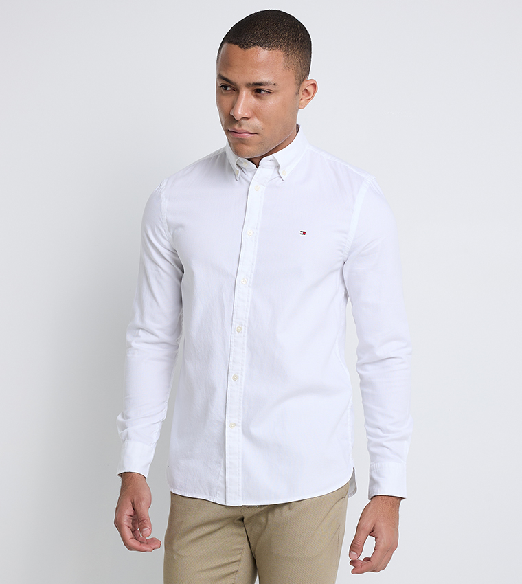 Logo Detail Long Sleeves Dobby Shirt