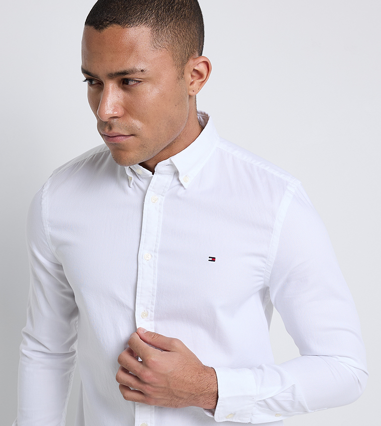 Logo Detail Long Sleeves Dobby Shirt
