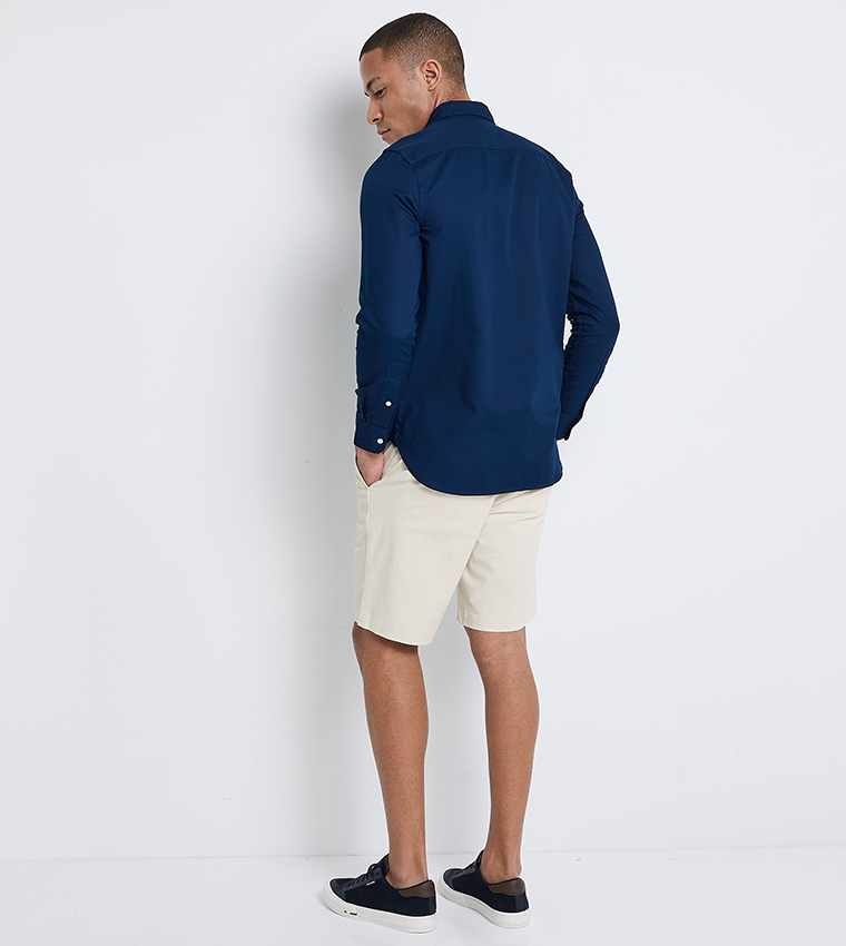 Logo Detail Long Sleeves Dobby Shirt