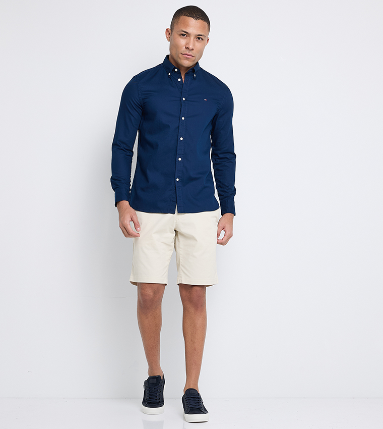 Logo Detail Long Sleeves Dobby Shirt