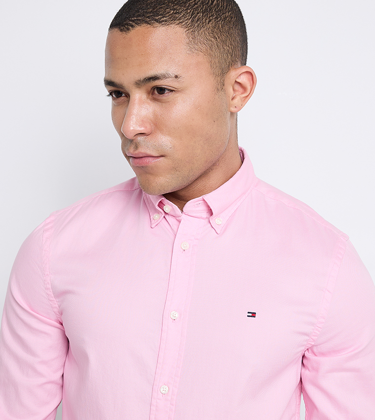 Logo Detail Long Sleeves Dobby Shirt