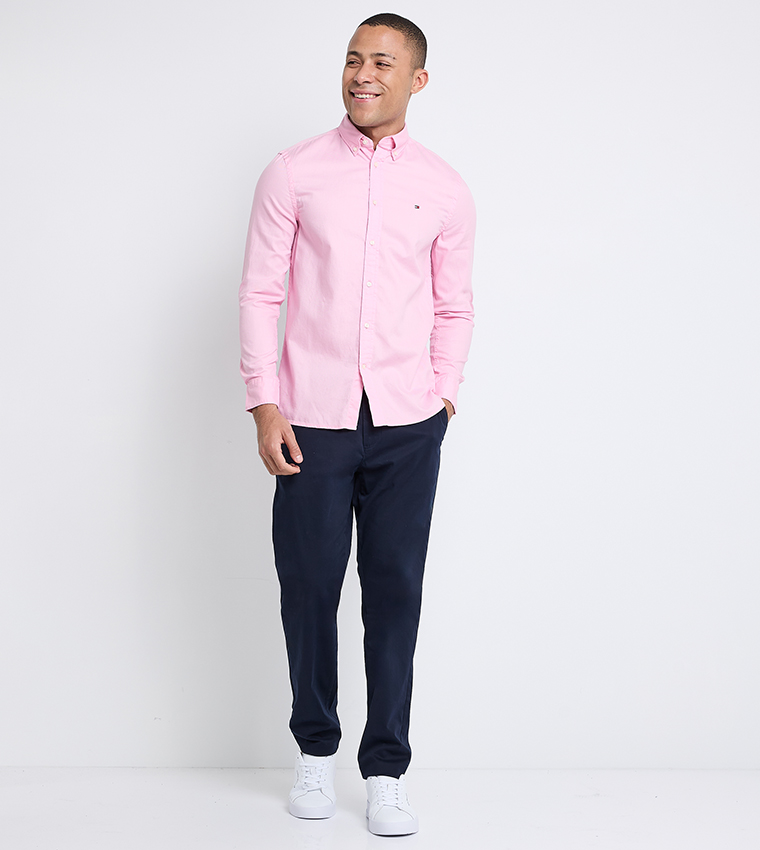 Logo Detail Long Sleeves Dobby Shirt