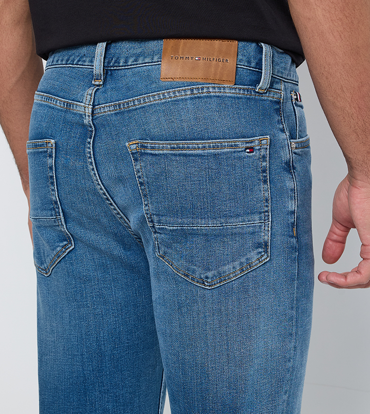 Faded Mid Rise Straight Fit Jeans