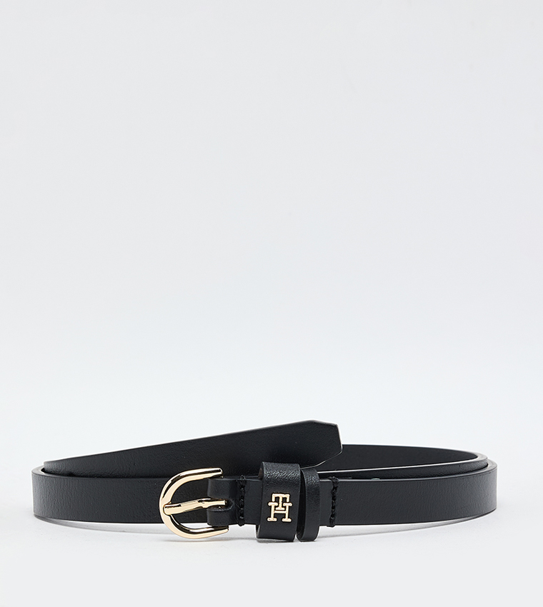 Monogram Detail Leather Belt