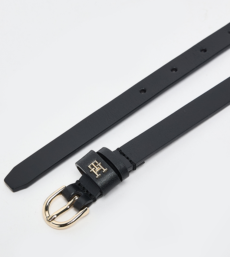 Monogram Detail Leather Belt