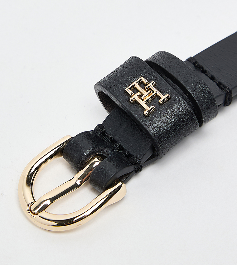 Monogram Detail Leather Belt