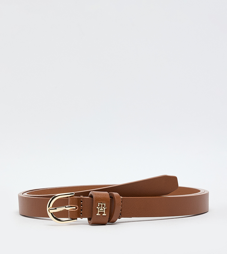 Monogram Detail Leather Belt