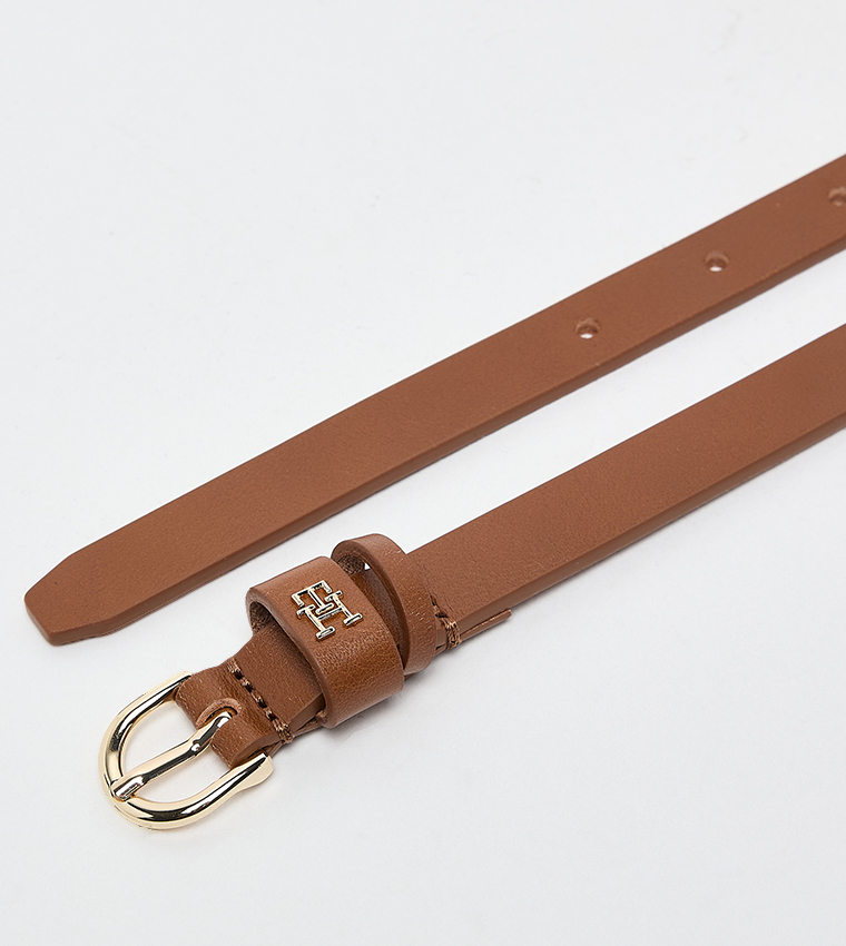 Monogram Detail Leather Belt