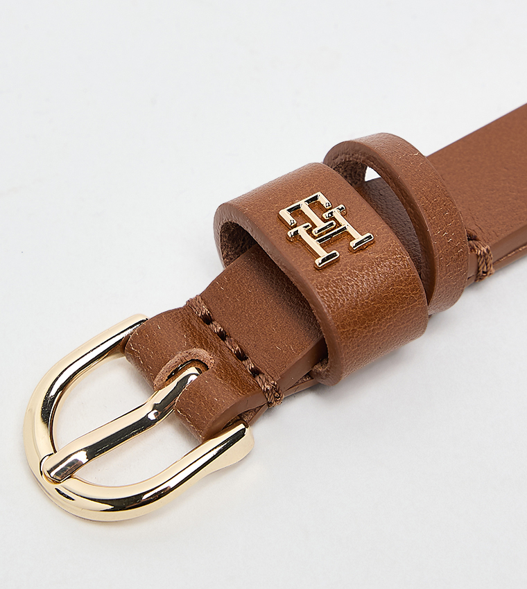 Monogram Detail Leather Belt