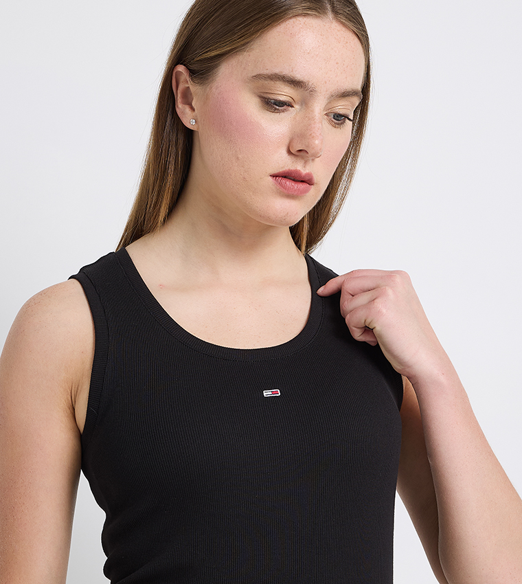 Ribbed Sleeveless Tank Dress