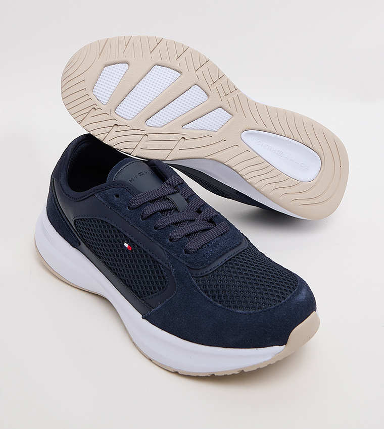 Flag Detail Lace-Up Sneakers