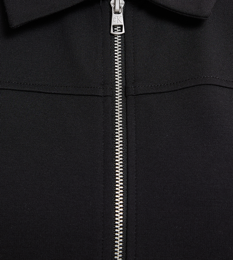 Solid Zipper Detail Mini Dress