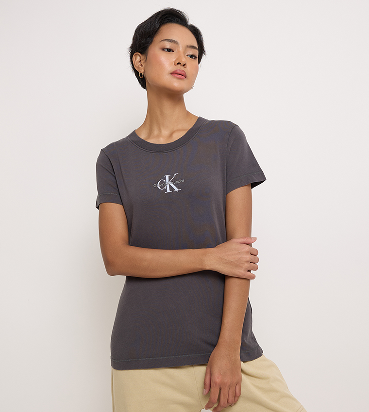 Logo Embroidered Crew Neck T-Shirt