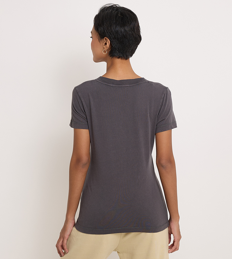 Logo Embroidered Crew Neck T-Shirt