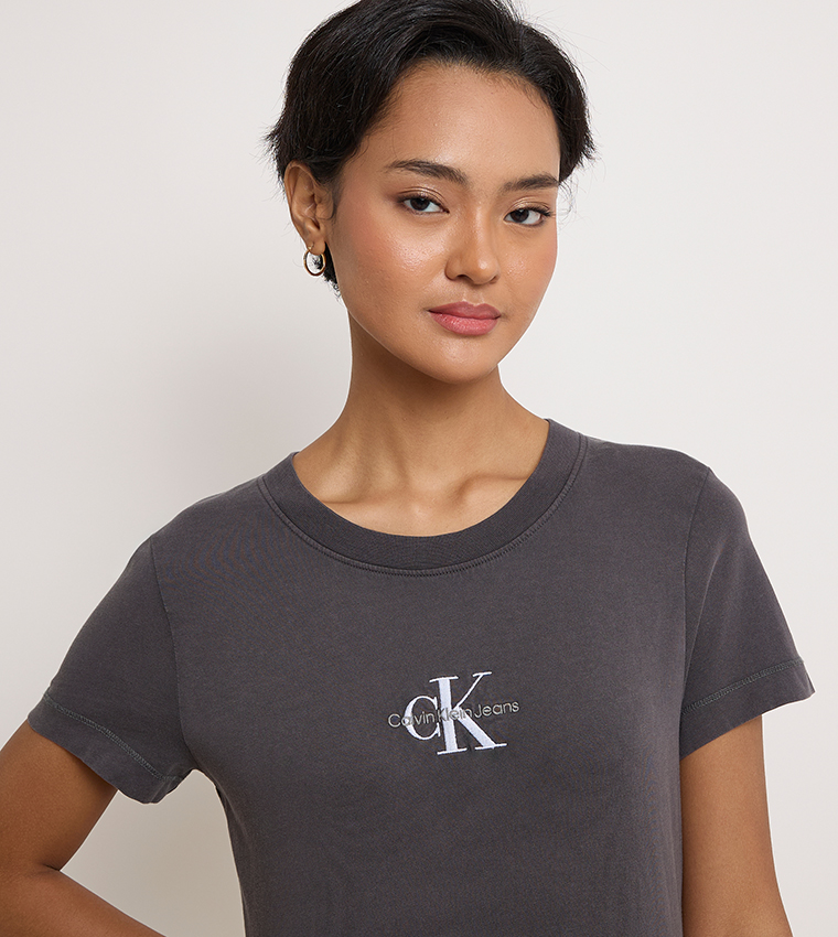 Logo Embroidered Crew Neck T-Shirt