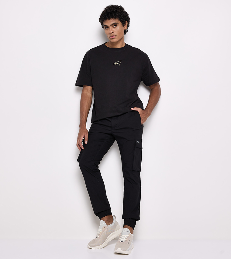 Logo Badge Mid Rise Cargo Pants