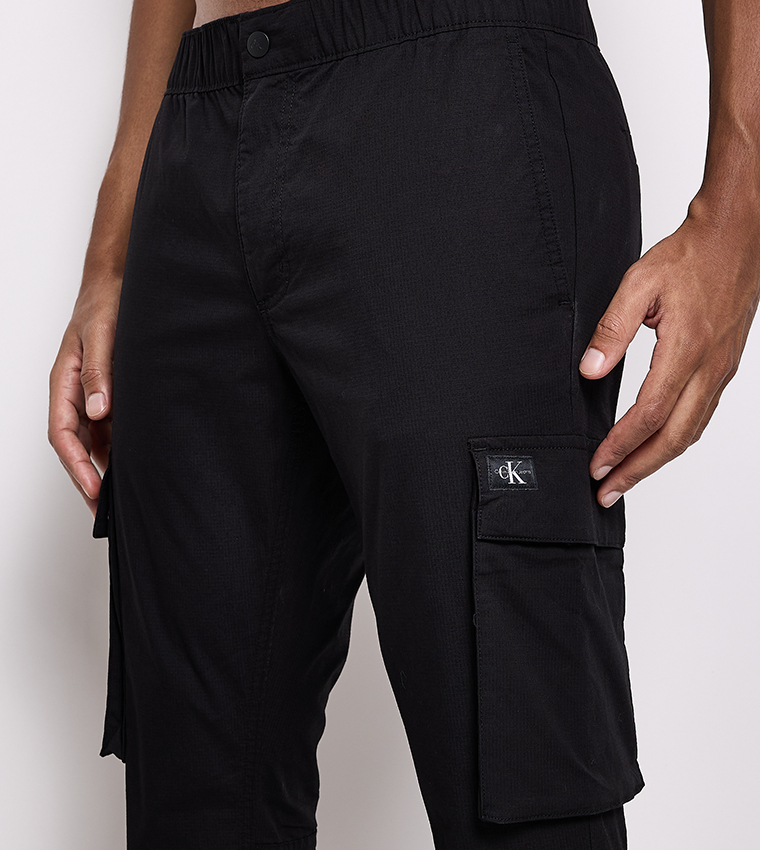 Logo Badge Mid Rise Cargo Pants
