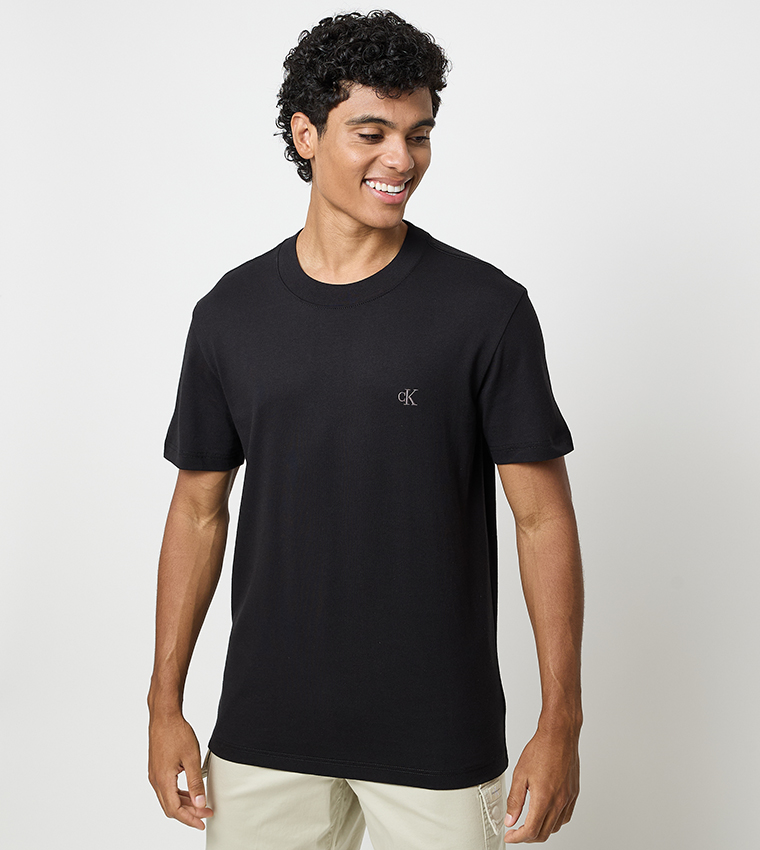 Logo Embroidered Crew Neck T-Shirt