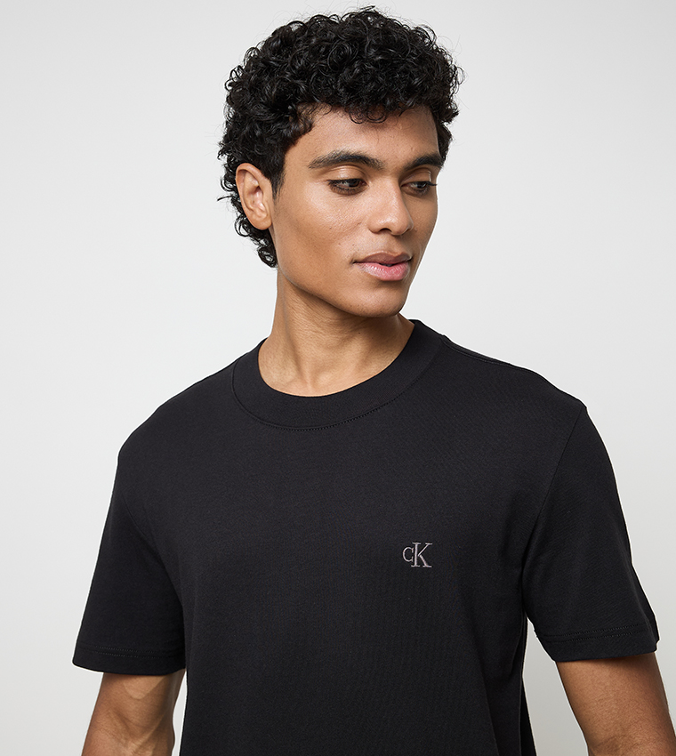 Logo Embroidered Crew Neck T-Shirt