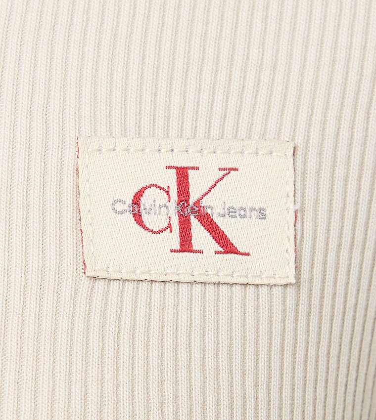 Ribbed Collared Slit Midi Dress