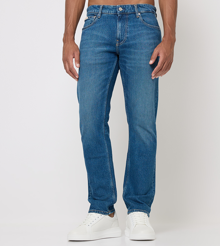 Faded Mid Rise Slim Fit Jeans