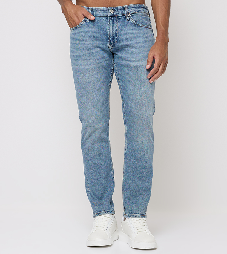 Faded Mid Rise Slim Fit Jeans