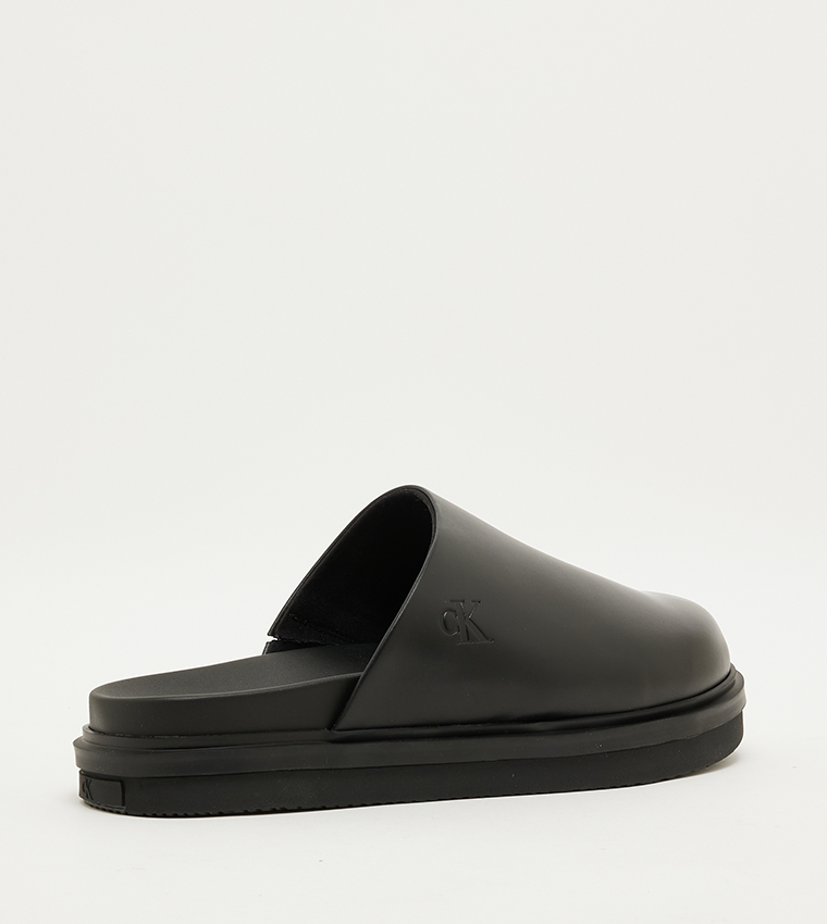 Monogram Detail Leather Home Clogs
