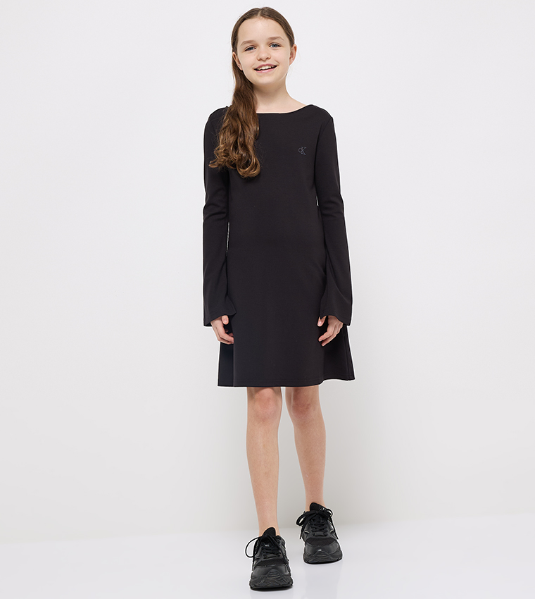 Calvin klein black a line dress on sale