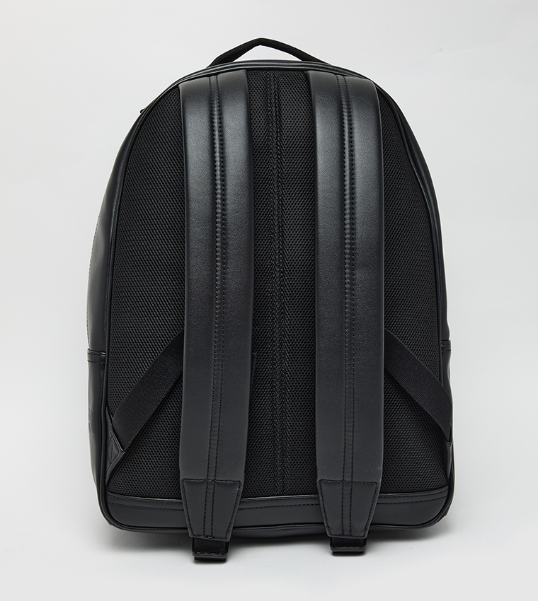 Logo Debossed Zippered Backpack