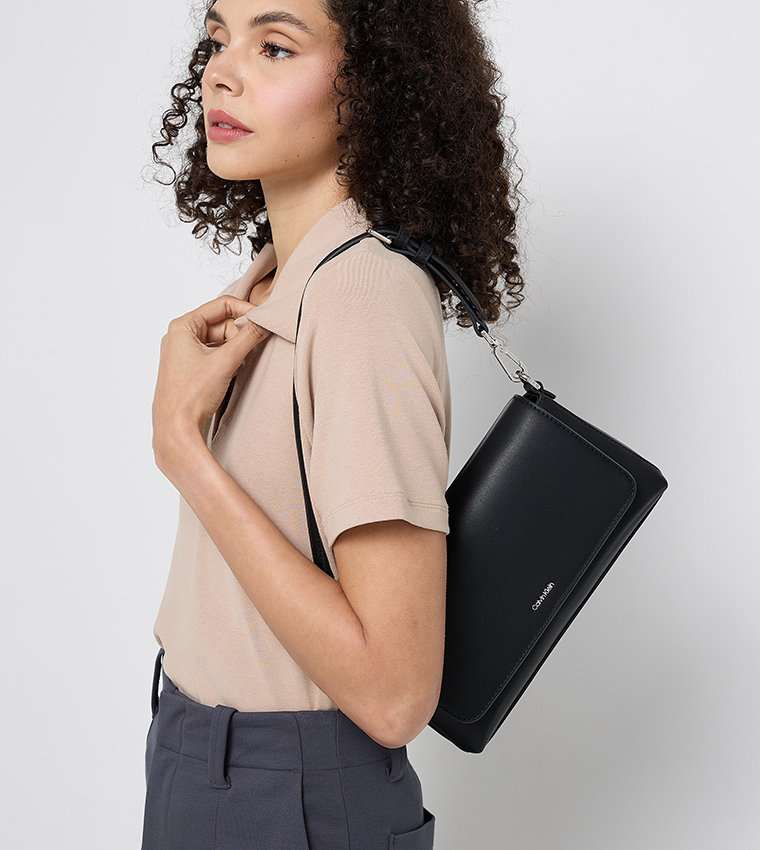 Textured Flap Shoulder Bag