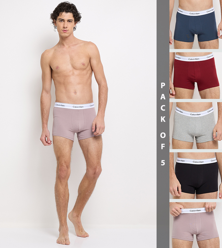5-Pack Logo Waistband Trunks