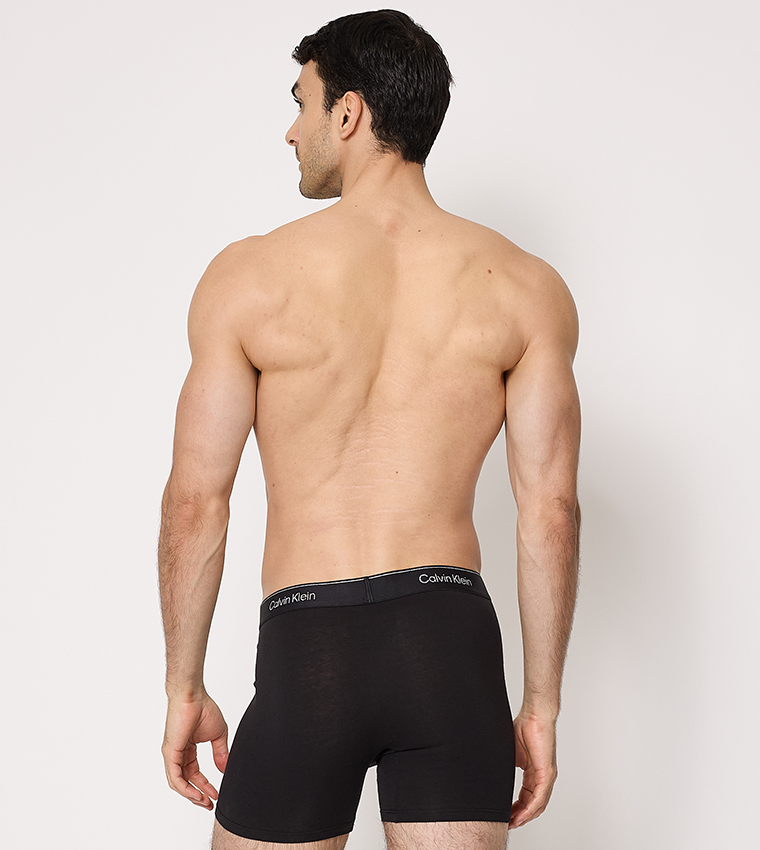 3-Pack Logo Printed Waistband Trunks