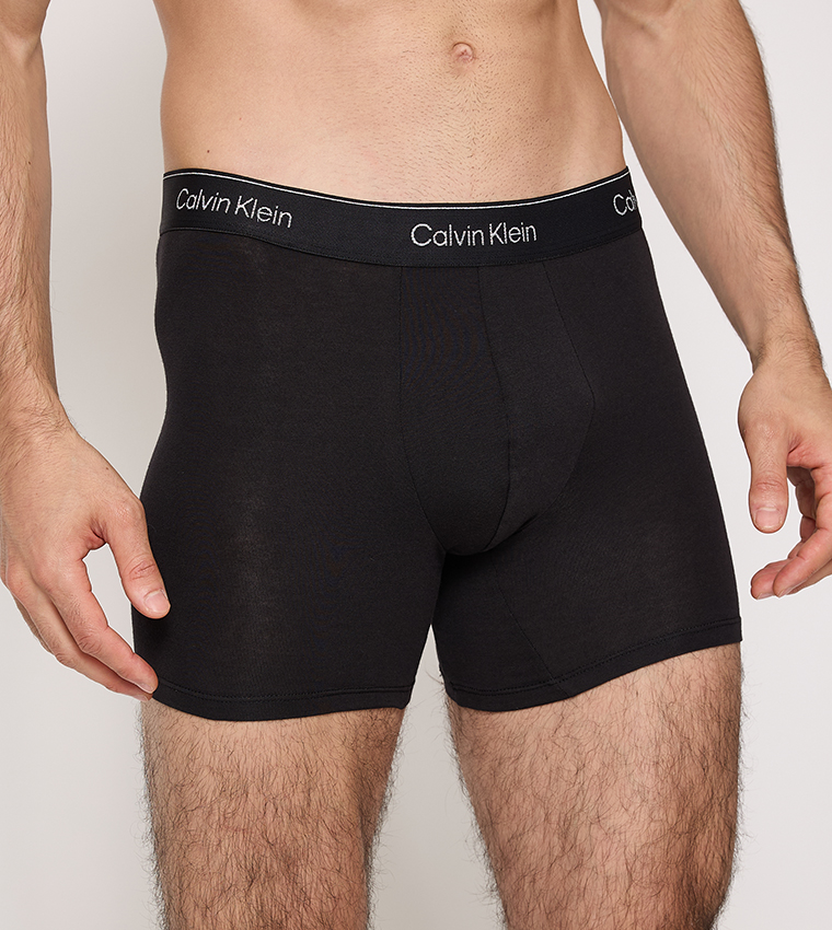 3-Pack Logo Printed Waistband Trunks