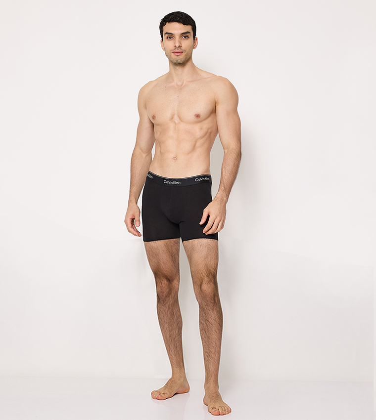 3-Pack Logo Printed Waistband Trunks