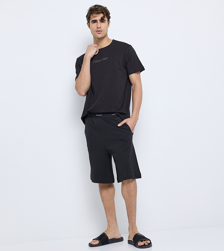 Logo Printed Short Sleeves Sleep T-Shirt
