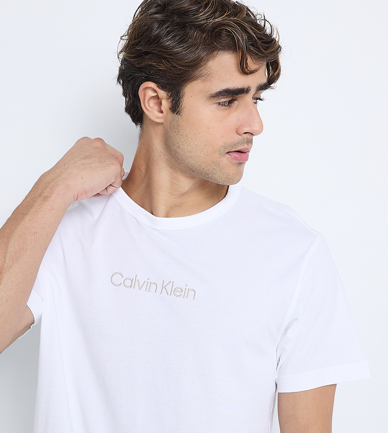 Logo Printed Short Sleeves Sleep T-Shirt