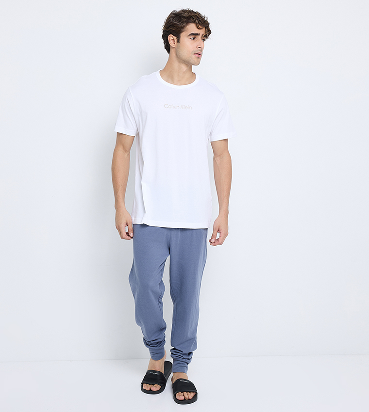 Logo Printed Short Sleeves Sleep T-Shirt