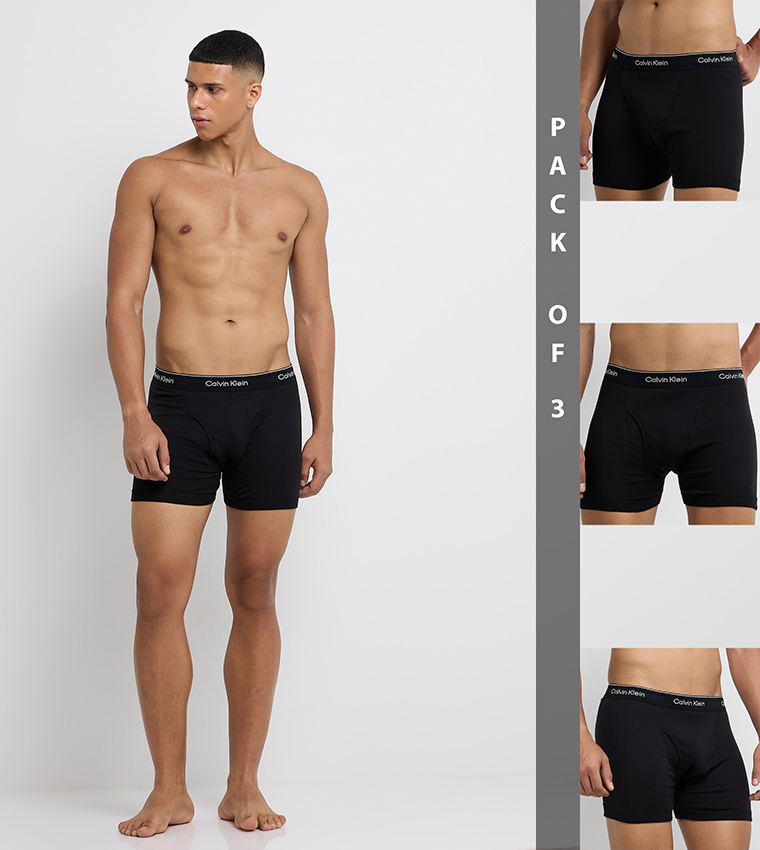 3-Pack Logo Waistband Trunks