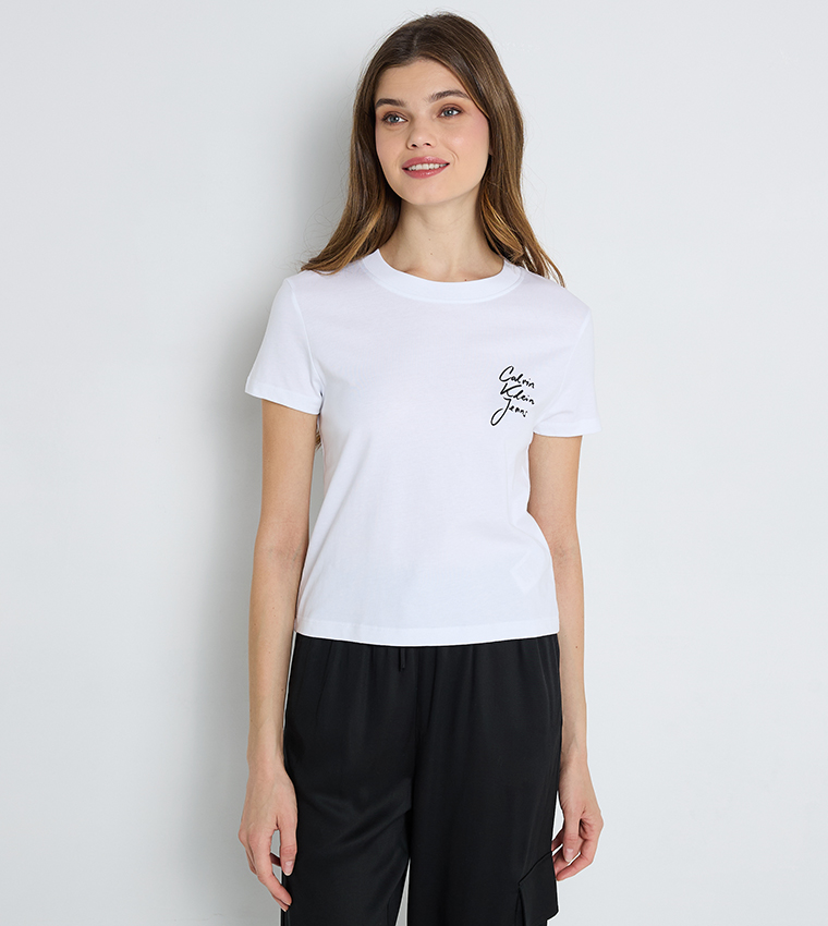 Logo Printed Cropped T-Shirt