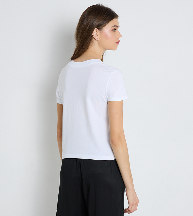 Logo Printed Cropped T-Shirt