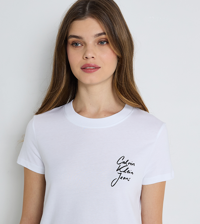 Logo Printed Cropped T-Shirt