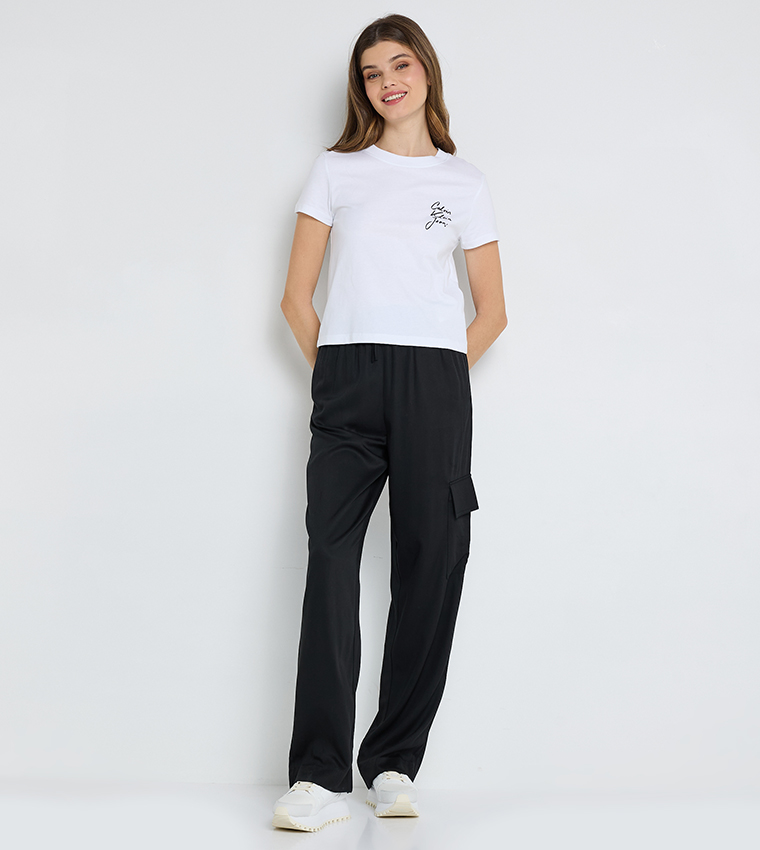 Logo Printed Cropped T-Shirt