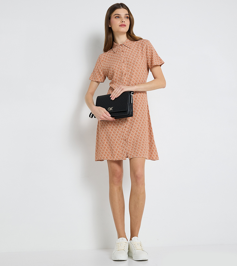 Monogram Printed Shirt Dress