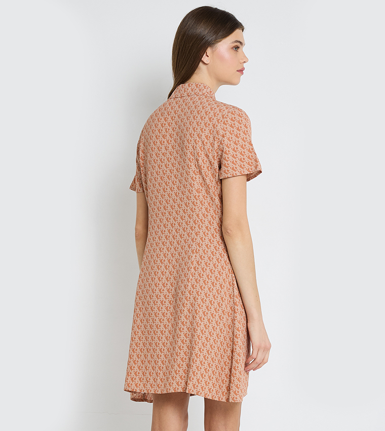 Monogram Printed Shirt Dress