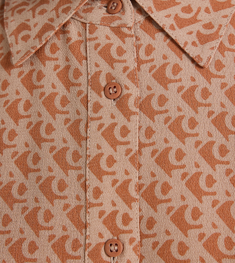 Monogram Printed Shirt Dress