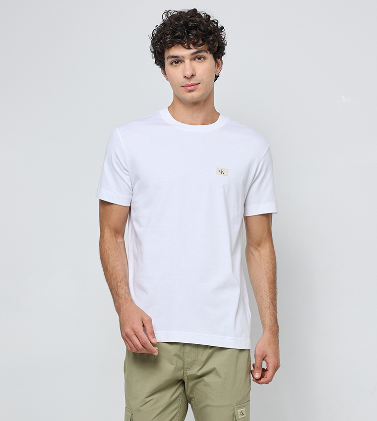 Logo Label Woven T-Shirt