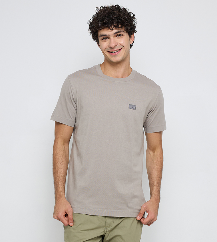Logo Label Woven T-Shirt