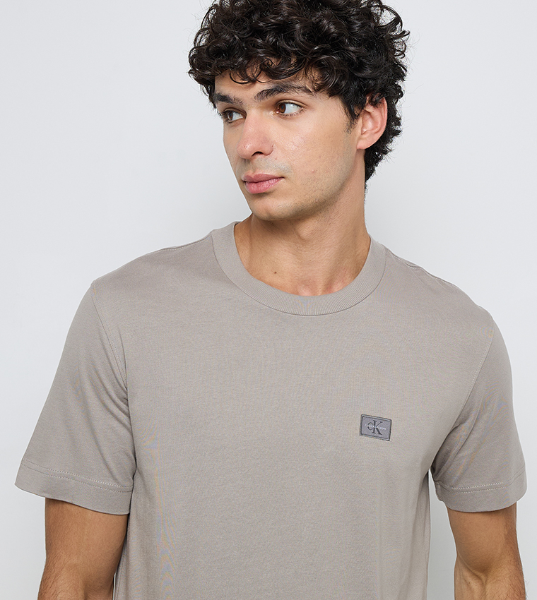Logo Label Woven T-Shirt