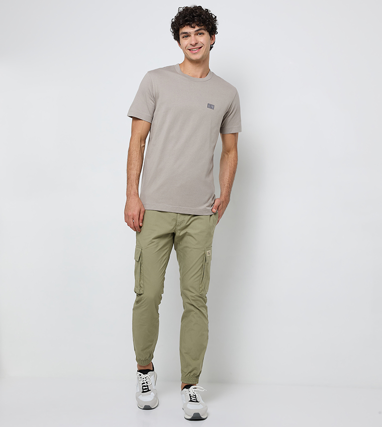 Logo Label Woven T-Shirt
